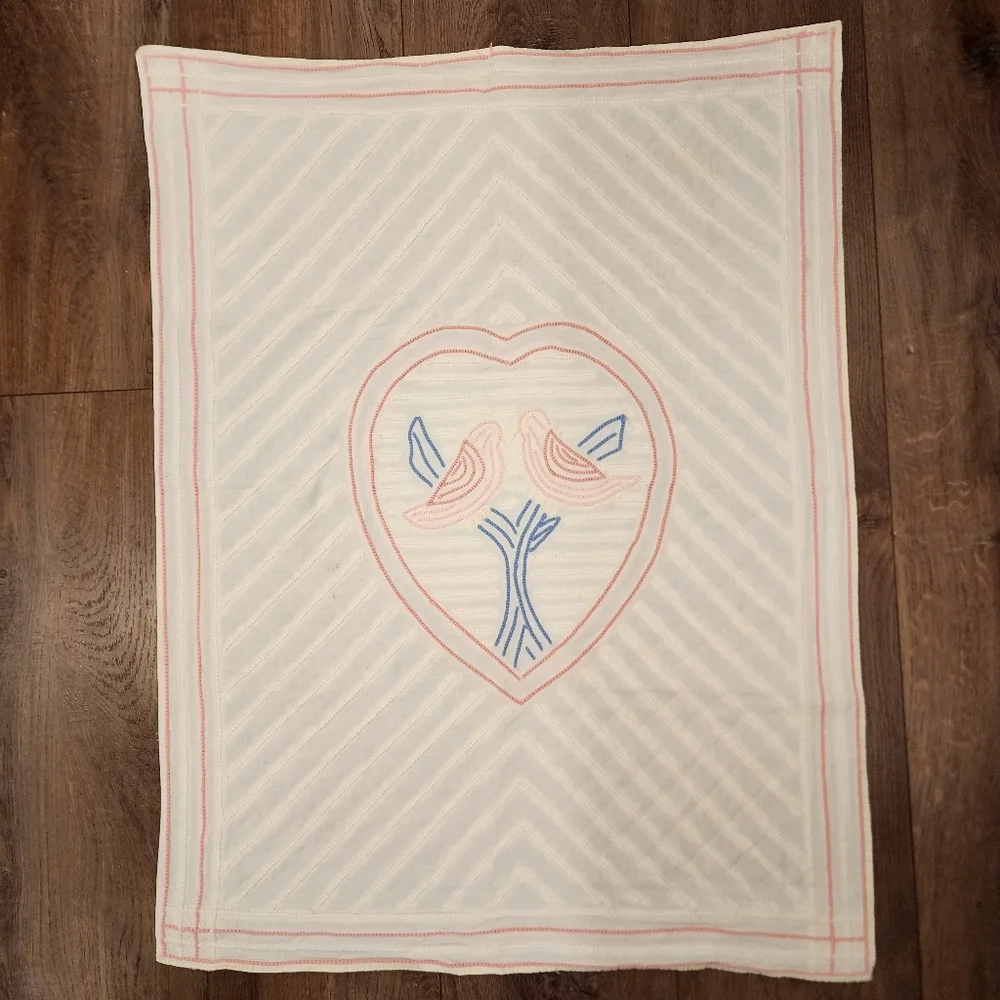 Vintage chenille lovebird